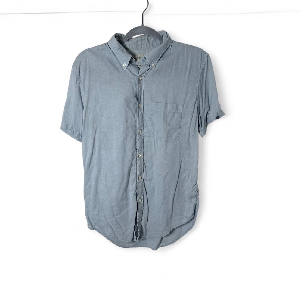 Abercrombie & Fitch blue linen blend button up shirt‎ Size S #preppy #menswear